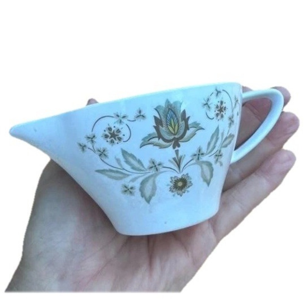 Vintage White Noritake Set of 11 Cups Creamer Green Floral Pattern Melamine - Picture 12 of 14